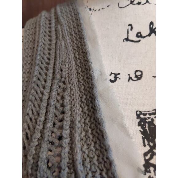 Crochet Vintage Banana Republic Green womens Sweater Vest Size large open vest - Picture 2 of 6